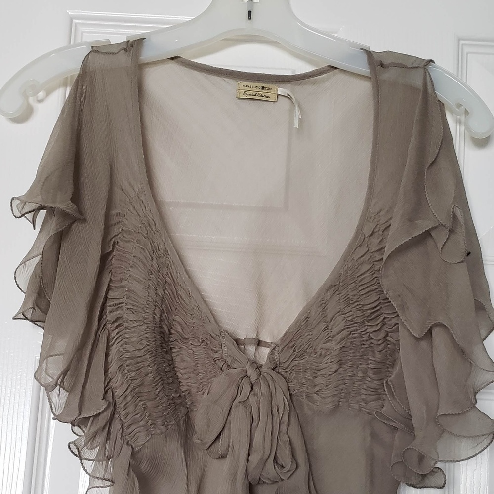 Max Studio Special Edition Silk Sheer Top